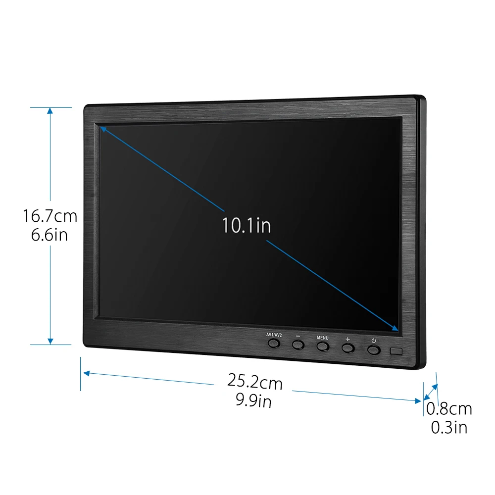 Eyoyo CCTV монитор 1" 1024X600 TFT lcd монитор BNC AV VGA HDMI монитор для ПК DVD монитор камеры CCTV