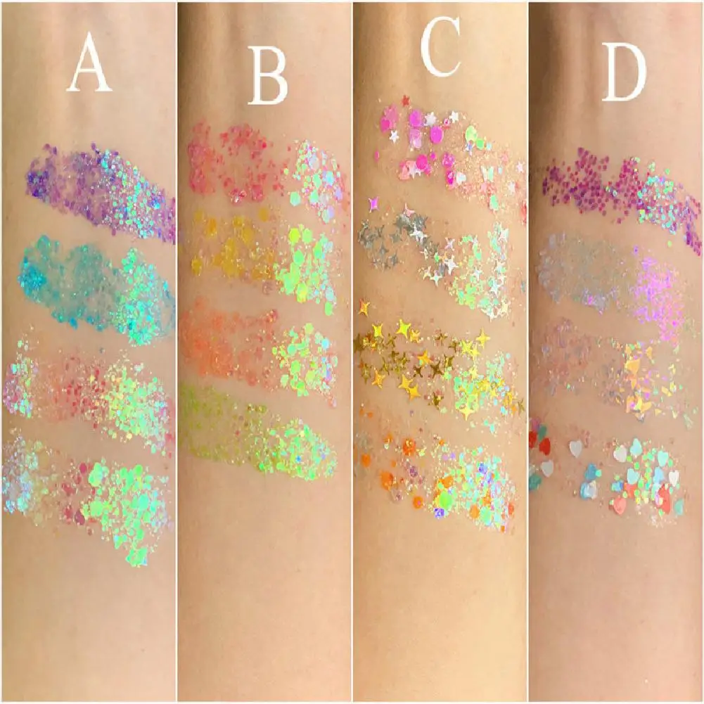 Тени для век жидкие русалки макияж тени гель тела лица блестки блеск глаз крем