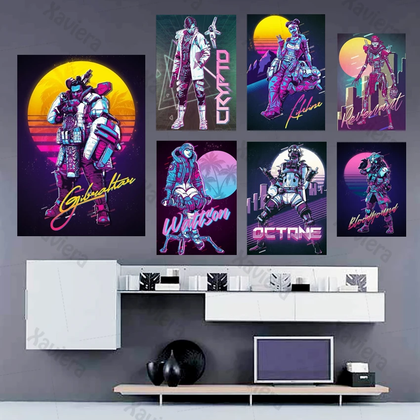 

Sci-Fi Punk Game Apex Poster Abstract Moon Robot Anime Wall Art Canvas Painting Nordic Modern Home Decoration Living Room Mural