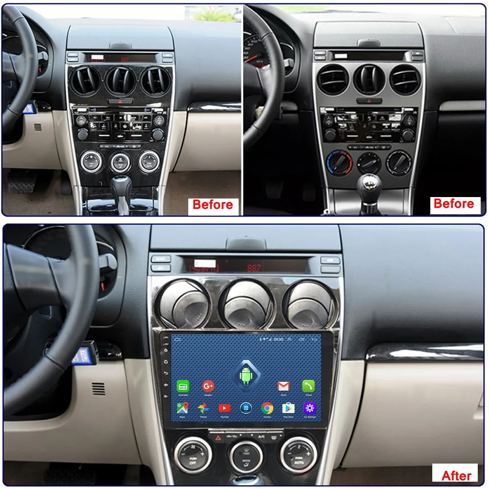 4G Lte All Netcom 9 дюймов Android 11 HD сенсорный мультимедийный плеер для 2004-2015 Mazda 6 с Bluetooth GPS