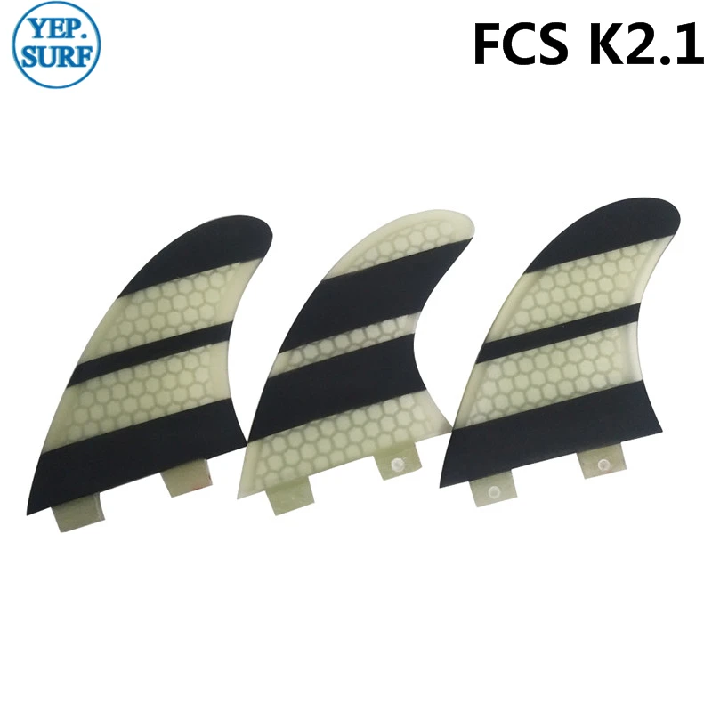 Вейкборд детский плавники FCS K2.1 плавник бело-черные сотовой стекловолокно плавники(доска для серфинга) FCS плавник - Цвет: 3 pcs