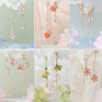 2020 korean elegant asymmetry metal flower dangle earrings for women fairy temperament brincos pendientes mujer holiday jewelry