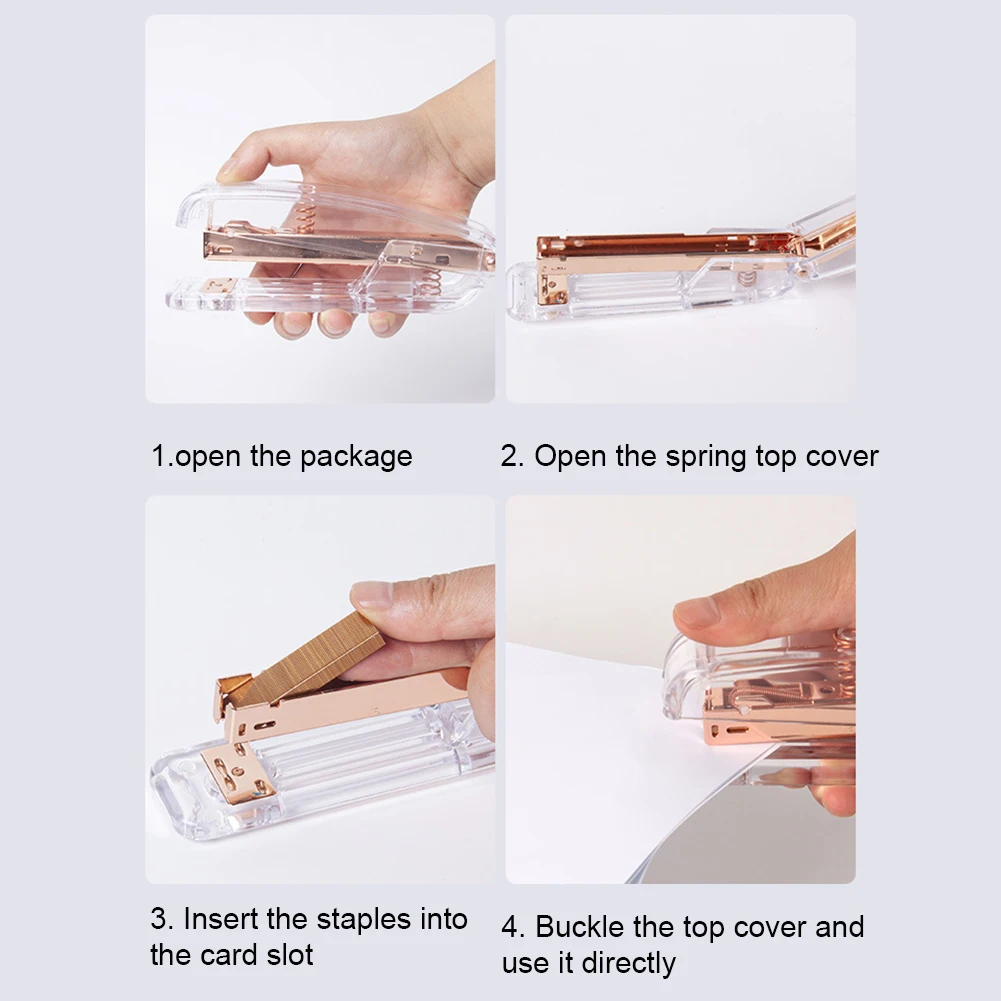 Transparent Manual Metal Stapler Book Stapling Machine Office School Stationery | Дом и сад