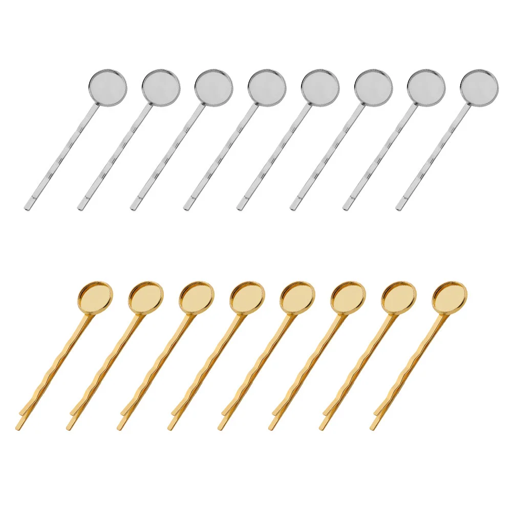 

40 Pcs DIY Round Base Plate Hair Clips Hair Elegant Barrette Bobby Adorable Headdress Accessories for 12mm Setting (Mixed