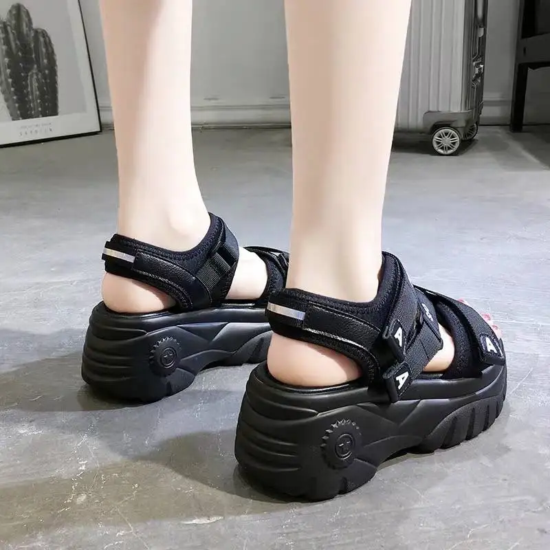 

High Platform Comfort Woman Sandalias Mujer 2020 Hook&loop Summer Casual Footwear Thick Sole Women Wedges Sandals