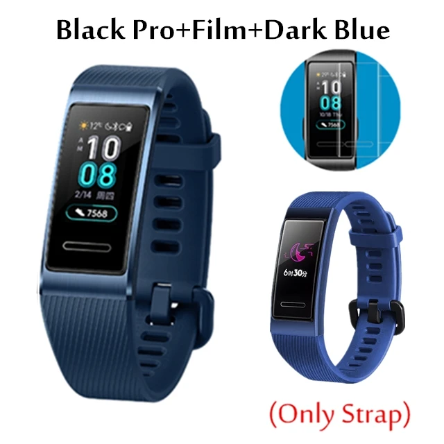 Blue add dark blue Huawei Band 3 Pro Band 3 умный браслет band 3 pulseira трекер для плавания Водонепроницаемый Bluetooth фитнес-трекер сенсорный экран - Цвет: Blue add dark blue
