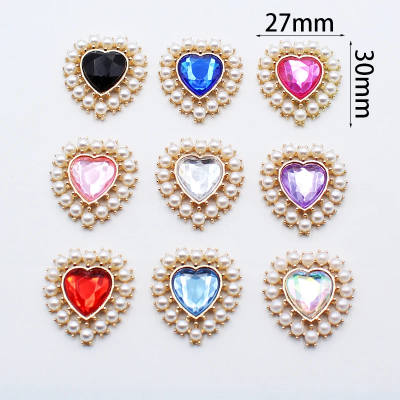 Лидер продаж 10 шт. Симпатичные персиковые сердца сплав жемчуг акриловая
