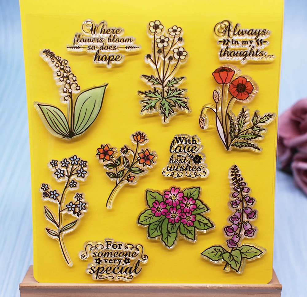 Дерево и сердце прозрачная бабочка слова силиконовый штамп/печать для DIY