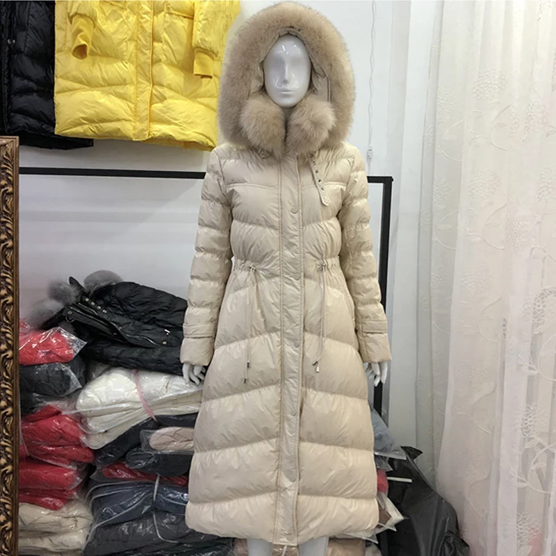 Пальто из натурального меха 2019 зимняя длинная куртка для женщин двойной