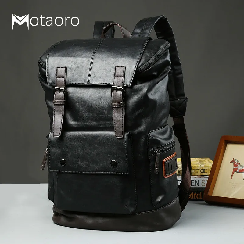 

New Bagpack Men High Capacity Bag For Travel Leather Backpacks Camera Pocket Bags 15 Inch Laptop Backpack For Mochila Masculina