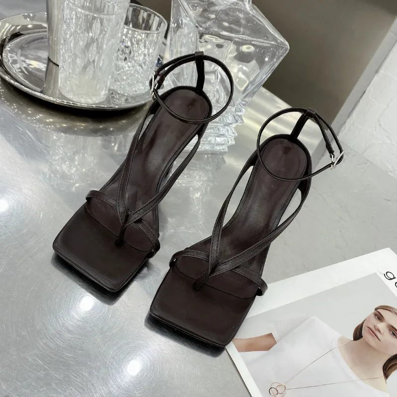 Женские винтажные босоножки MONMOIRA на высоком каблуке с квадратным носком и