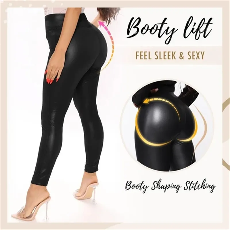 

Plus Size Perfect Fit PU Leather Leggings Lightweight for Women Girls Fashion TY66