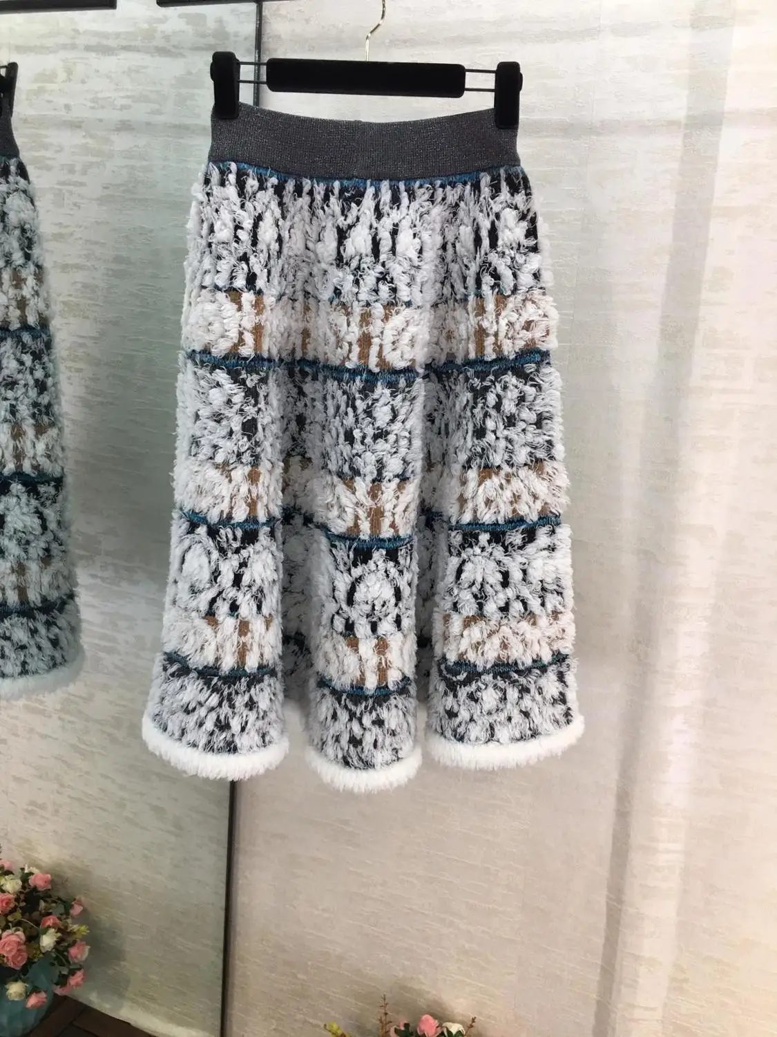 2020 подиумная Модная хлопковая Новая Осенняя Женская юбка длиной до колена для