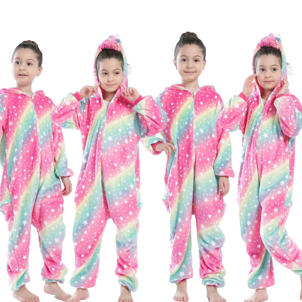 Пижама с капюшоном в виде единорога для девочек 4-12 лет | Мать и ребенок