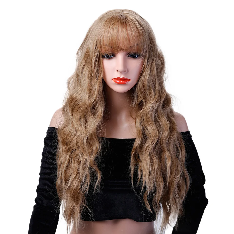 MEIFAN волнистые волосы Косплей Длинные парики с челкой для женщин термостойкий