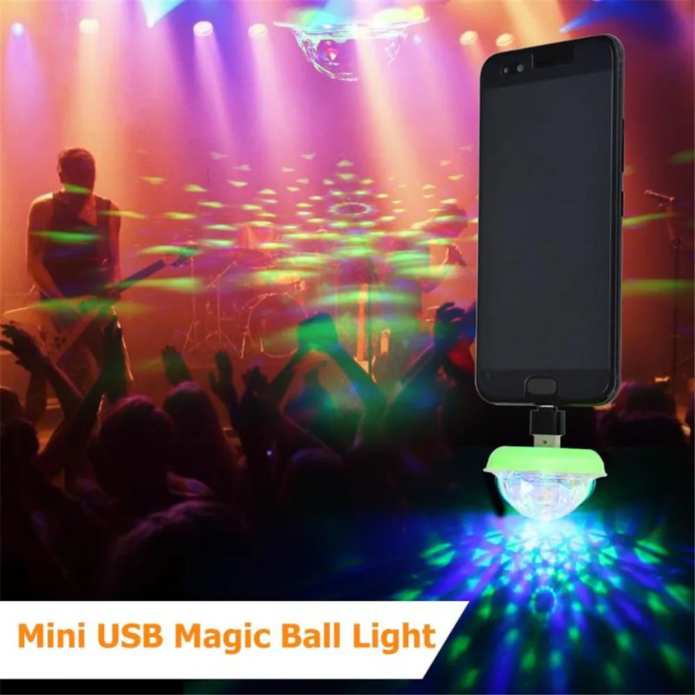Мини USB звук вечерние освещение дискотечное освещение 4 Вт RGB магический хрустальный шар сценический свет эффект для рождества KTV свадебная музыка Dj свет