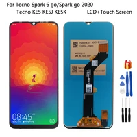 original for tecno spark 6 go display lcd touch screen ke5 ke5j ke5k for tecno spark go 2020 lcd pantalla assembly phone parts