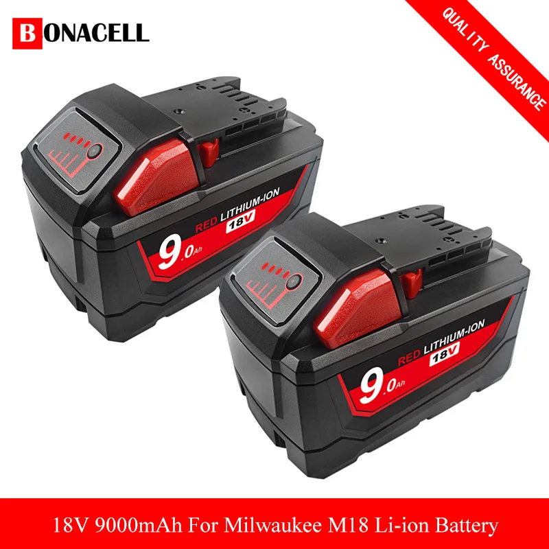 18 в 9.0Ah Li Ion Батарея для Милуоки Xc M18 M18B 48 11 1850 1815 1820 1852 1828 аккумуляторные