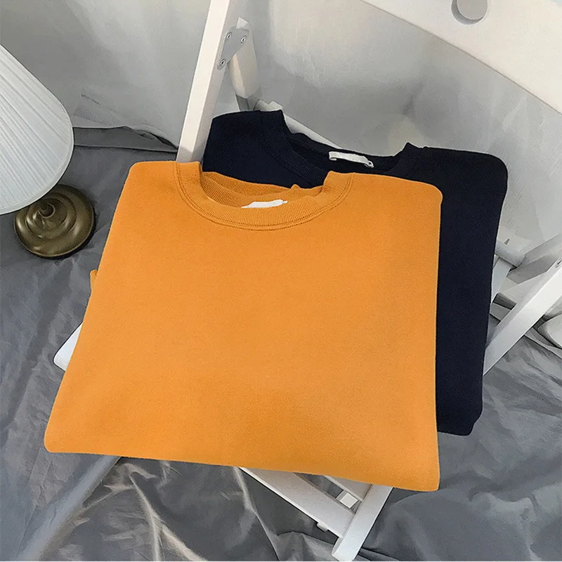 Толстый Однотонный пуловер для мужчин и женщин модный флисовый джемпер в