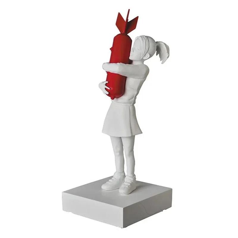 

BOMB HUGGER Sculpture Girl Statue Street Artist Figure Street Art Home Decoration Accessories
