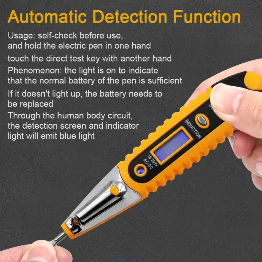 СВЕТОДИОДНЫЙ цифровой индукционный карандаш для электриков переменного и