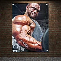 muscle man motivational workout posters exercise bodybuilding banners flag wall art canvas painting tapestry gym home decoration
