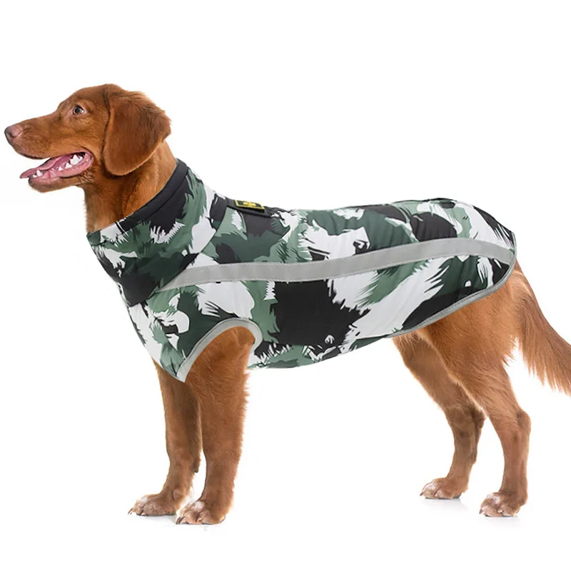 

Large Pet Dog Jacket with Harness Reflective Winter Warm Dog Clothes for Labrador Waterproof Big Dog Coat French Bulldog Outfits