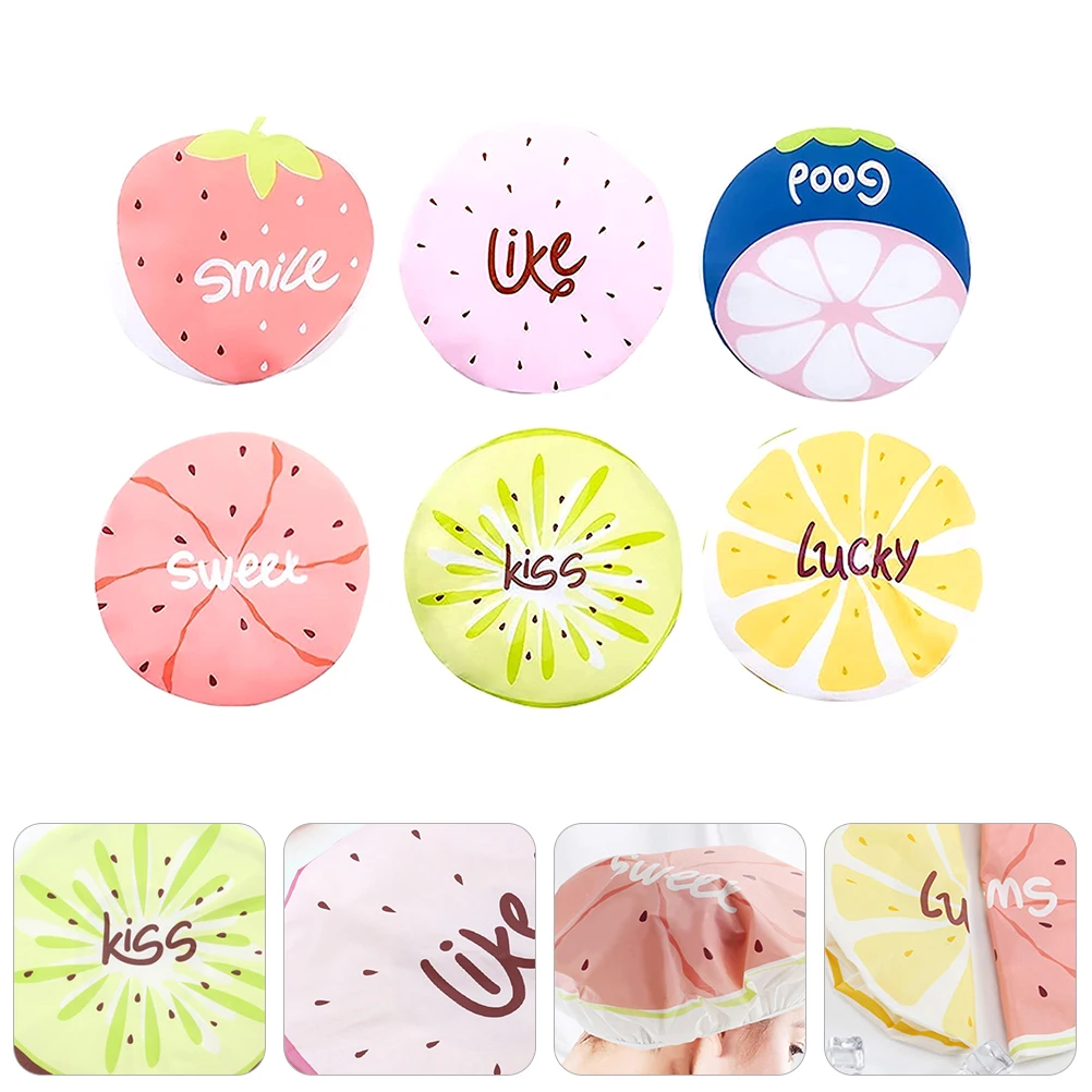 

6pcs Useful Multipurpose Practical Bathing Caps Shower Caps for Home Bathroom Beauty Salon