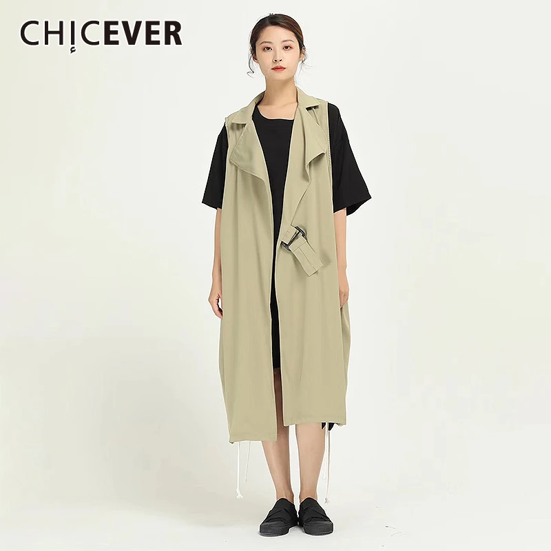 Женский жилет с отложным воротником без рукавов высокой талией и поясом | Женская