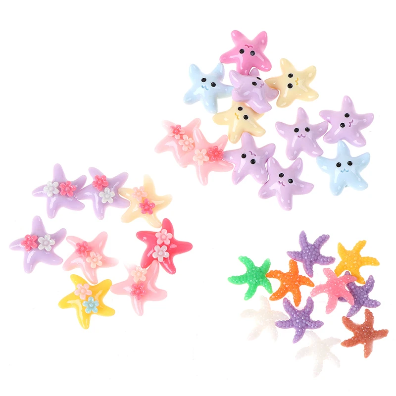 

10pcs/pack Cute Miniature Ornaments Starfish Fish Tank Aquarium Decor Resin Diy Micro Landscape Supplies Home Decor