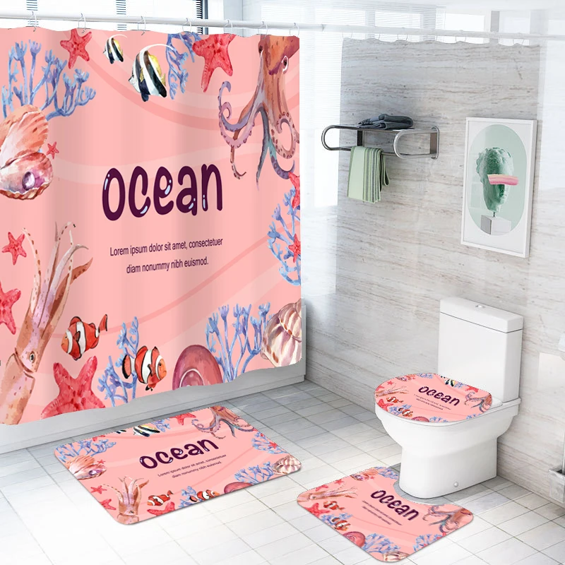 Морской экран для ванной Морская звезда коралловый Осьминог принт домашний