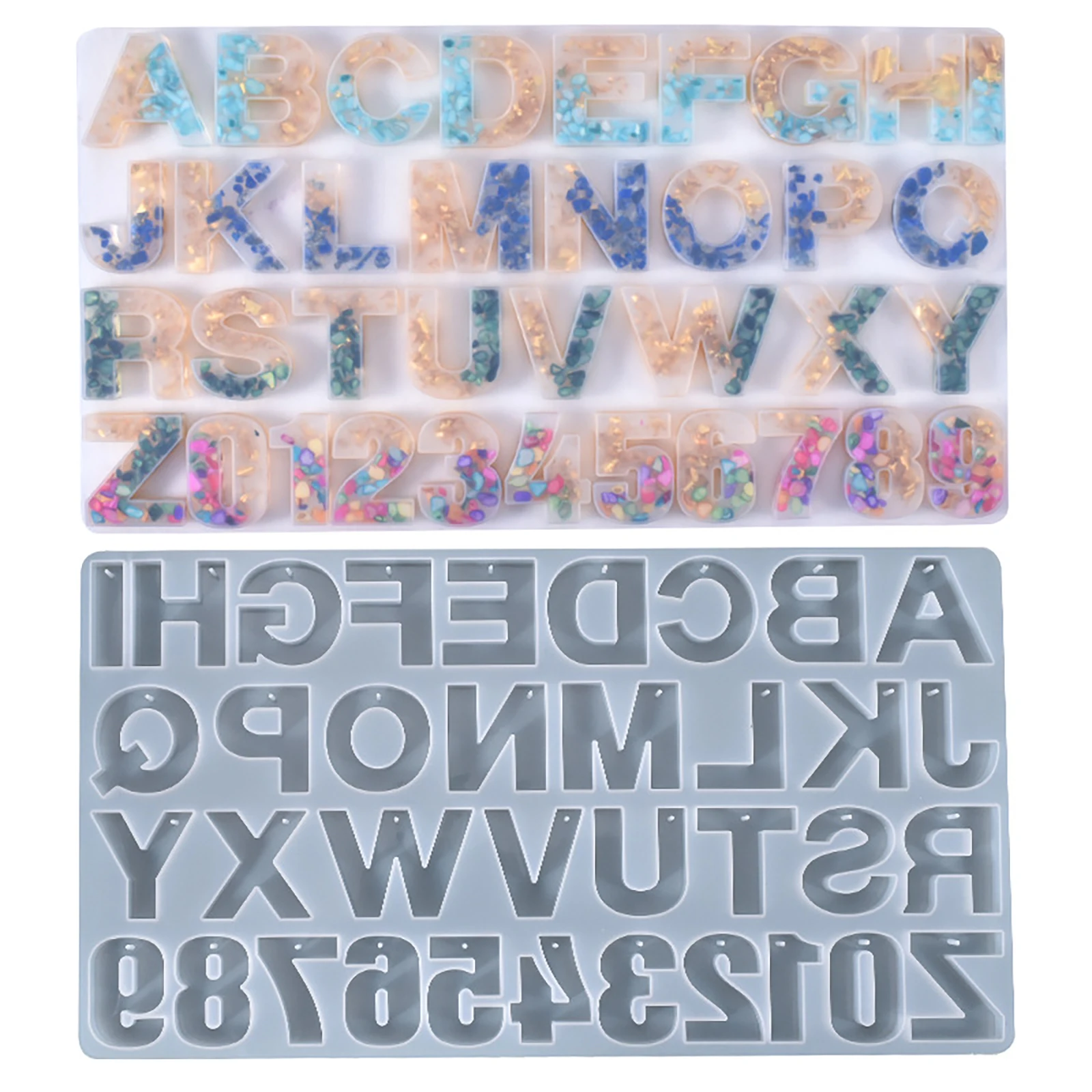 

Crystal Epoxy Resin Mold Alphabet Letter DIY Silicone 26 Letters Keychain Mold for Pendant Decor Art Crafts Making Tools