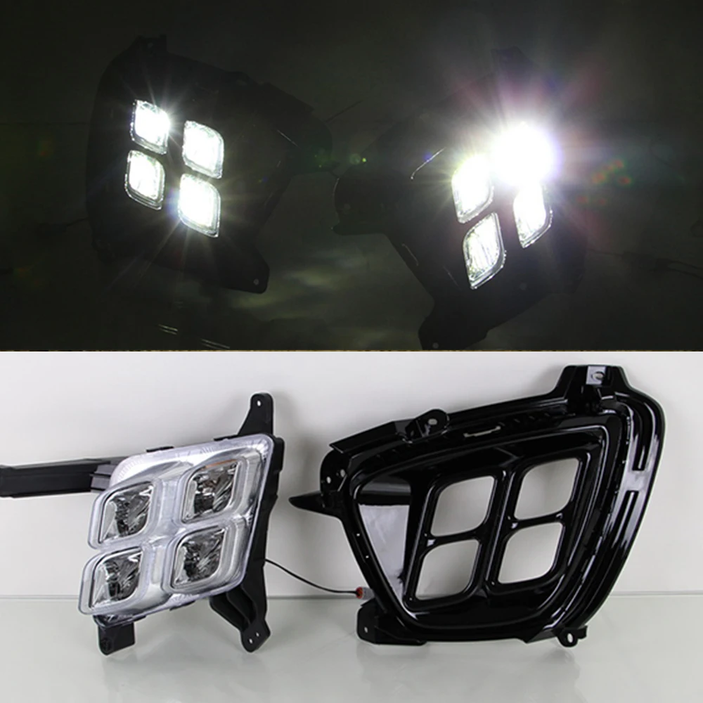 Car Flashing 2PCS LED DRL fog lamp Daytime Running light Daylights Daylight For KIA Sorento 2015 2016 2017 |