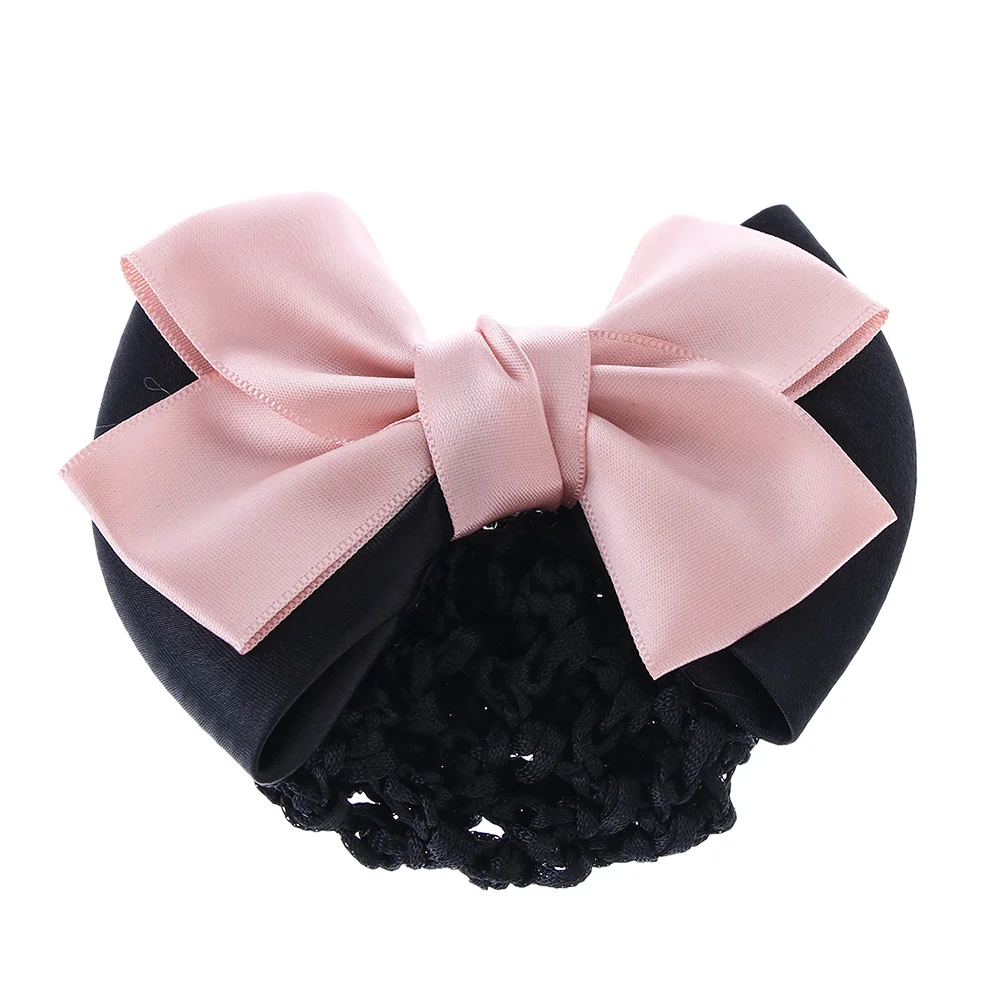 1 Pcs Satin Bow Barrette Official Lady Hair Clip Cover Net Bowknot Bun Snood Women Hairgrip Headband Hairnet Styling Tool | Красота и