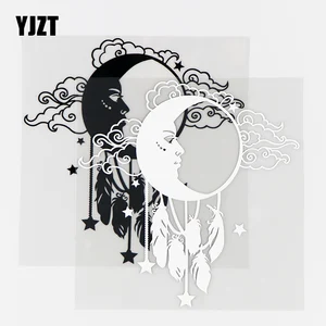 YJZT 15  15,5 см креативная виниловая наклейка на автомобиль украшение для тела Солнце Луна облако забавное пространство черныйсеребристый 10A-0490