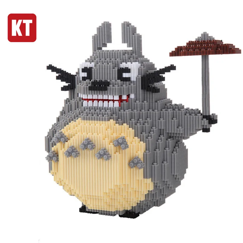 

KT Animal Totoro Cat Model Building Block Set Pet Anime Spirited Away My Neighbor Mini Diamond Bricks Toys for Children Boy Gift