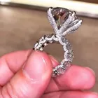 Кольцо с бриллиантом 8 карат, серебро 925 пробы, овальная огранка