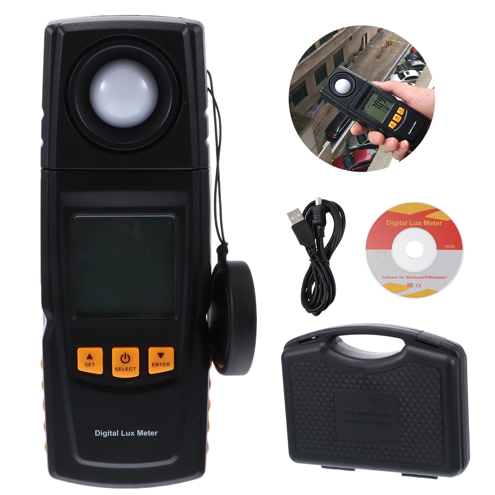 

GM1020 Handheld Mini LCD Luminometer Digital Photometer Luxmeter Light Meter 0-200000Lux Illuminance Meter LCD Display LUX Meter