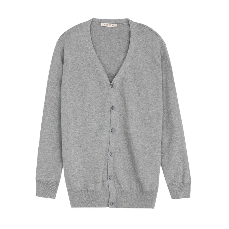 Мужской свитер на пуговицах куртка с v образным вырезом мужской серый кардиган