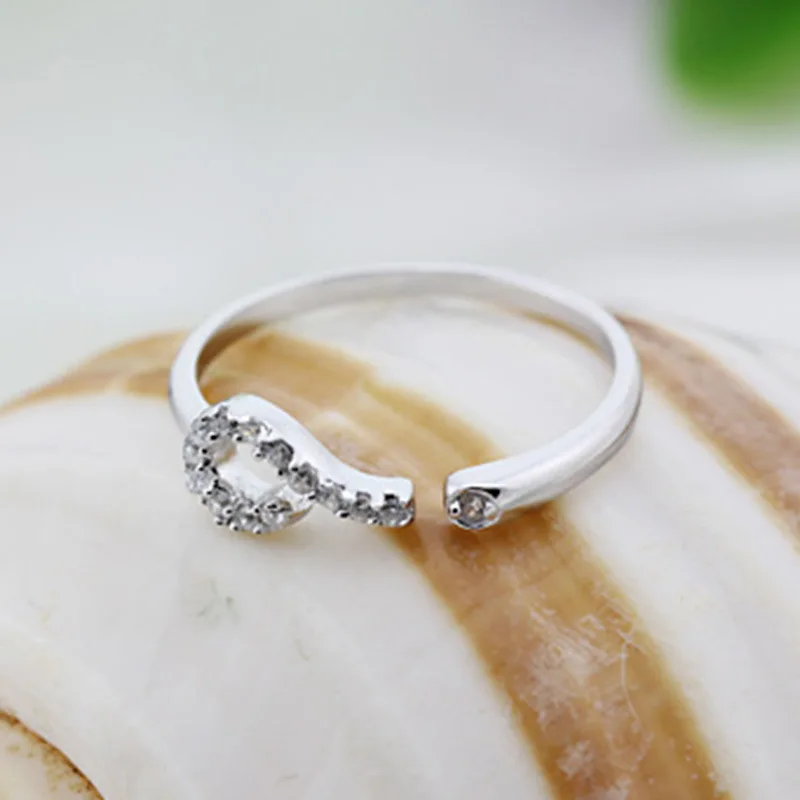 

ModaOne 925 Sterling Silver Glittering Zircon Ring For Women Love Promise Luxury Eternity Wedding Engagement Adjustable Jewelry