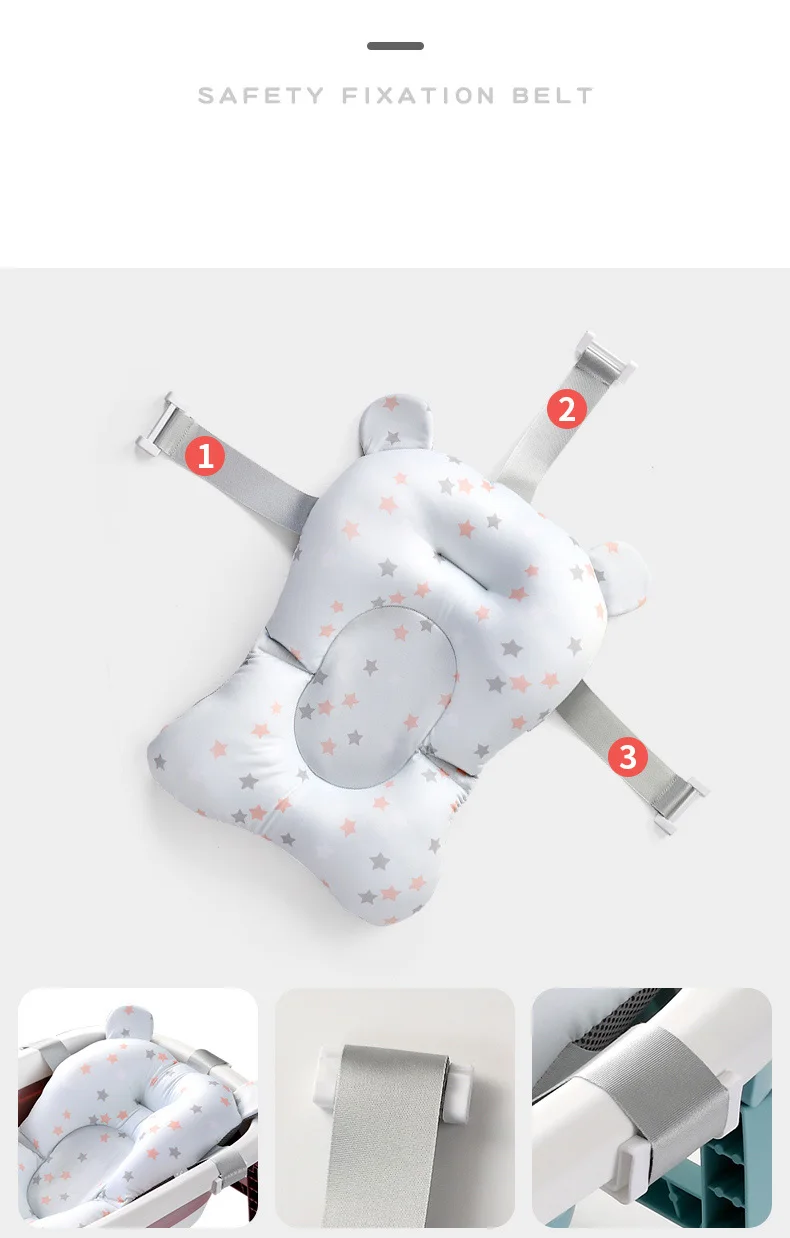 Мультфильм Draagbare Baby Douche Bad Pad Противоскользящий плохой коврик Pasgeboren Veiligheid Bad Ondersteuning Kussen Opvouwbaar мягкий Kussen
