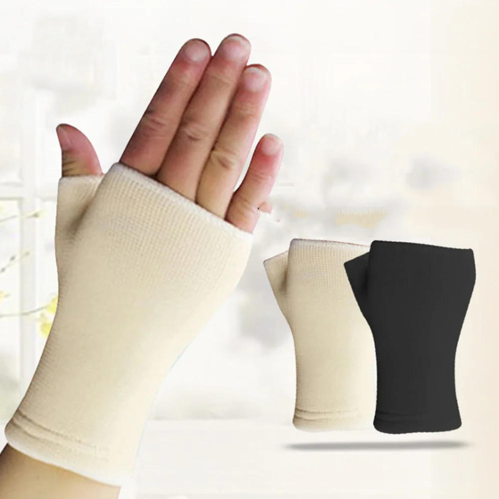 

1Pair Ventilate Wrist Guard Arthritis Brace Support Gloves Elastic Palm Hand Wrist Supports Study Driving Fingerless Gloves