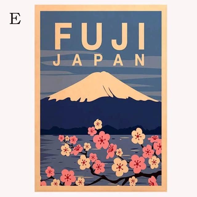 

Visit Japan Tokyo Travel Canvas Paintings Vintage Wall Pictures Kraft Posters Coated Wall Stickers Home Decoration Gift