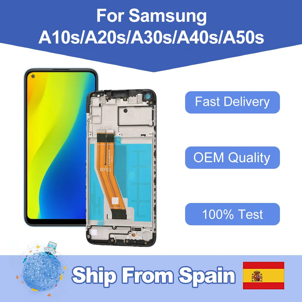 100% AMOLED ЖК дисплей для Samsung Galaxy A10s A20s A30S A40s A50s сменный экран с дигитайзером в сборе