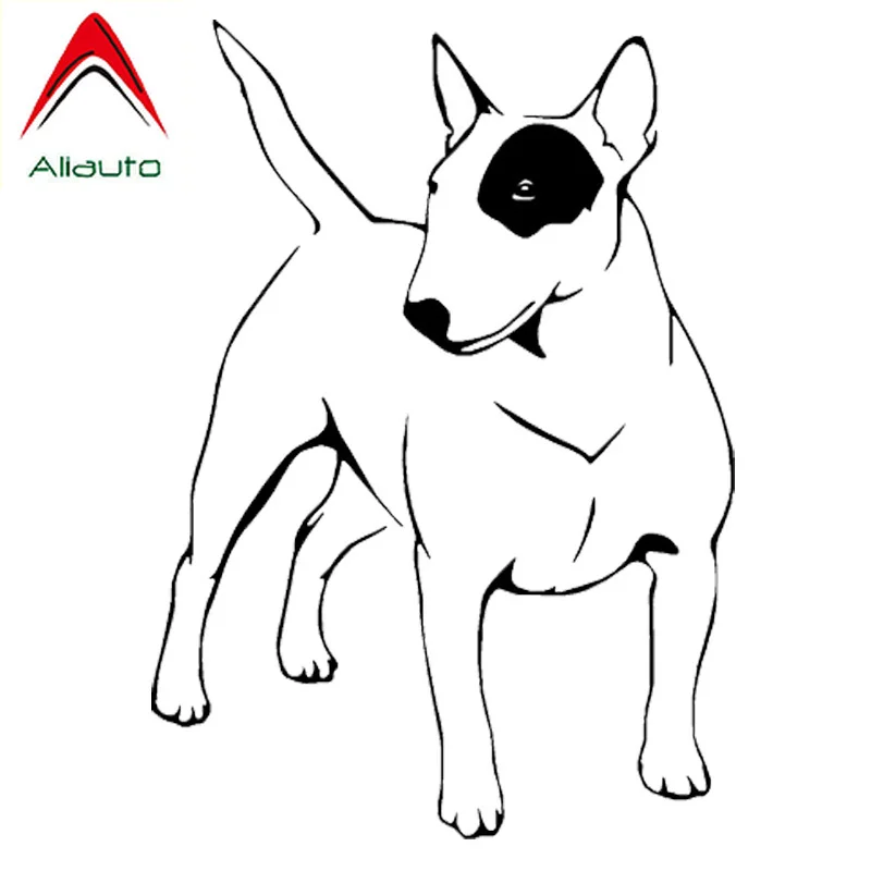 

Автомобильные наклейки Aliauto, Английский бультерьер, собака, виниловые светоотражающие наклейки, автомобильное украшение, черный/серебрист...