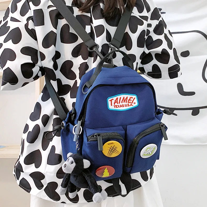

New Korean mini badge backpack Fashionable cute little girl outing with small backpack Multifunctional shoulder bag handbag