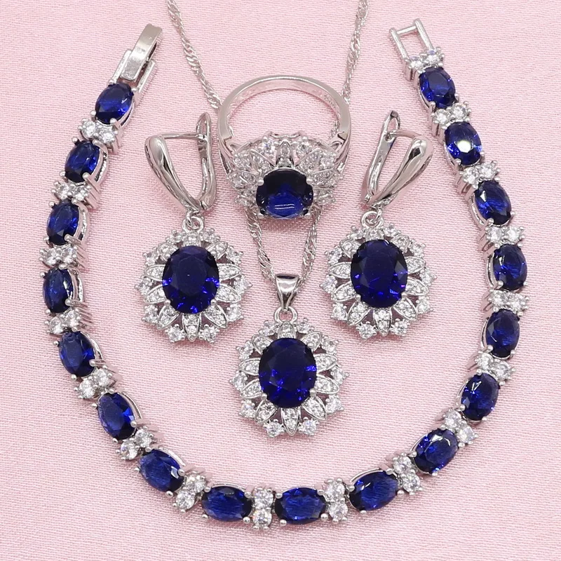 Женский ювелирный комплект из колье серёг кольца и браслета|Ювелирные наборы для