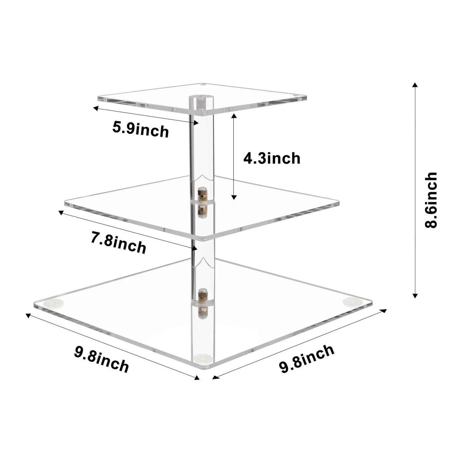 

3 Tier Acrylic Cake Stand Dessert Tower Dessert Stacking Tray Food Display Stand Stack tray light string decoration cake stand