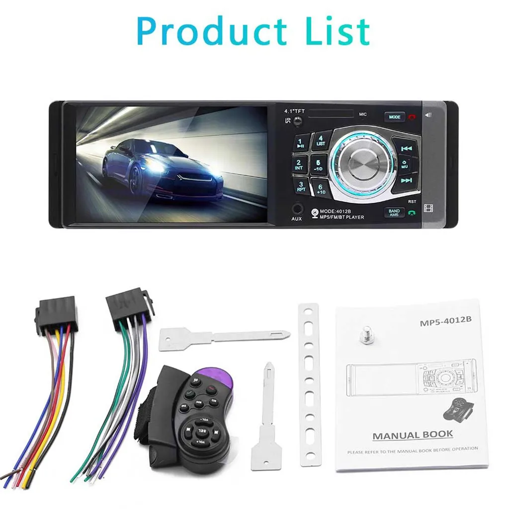 SWM-4012B 4,1 дюймов Автомобильный MP5/MP4/mp3-плеер FM карта U диск BT Реверсивный мультимедийный MP5 плеер автомобильные аксессуары