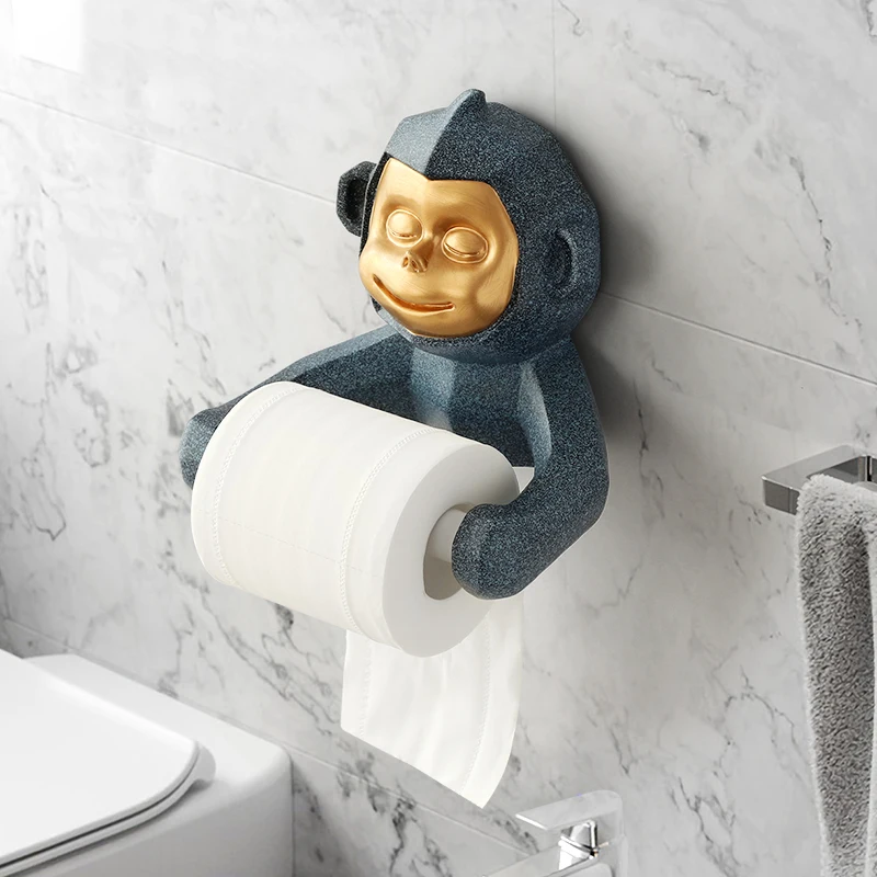 Modern Art Creative Personality Monkey Resin Toilet Paper Holder Home Decorations Tissue Paper Kitchen Bathroom Accessories enlarge